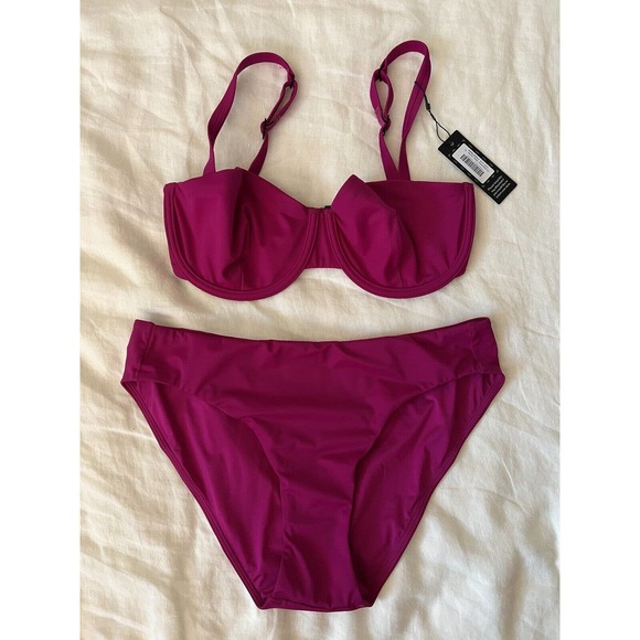 CUUP Other - CUUP Swim Orchid Bikini SET The Balconette Size 10 32F 30G Brief Size 3 Medium